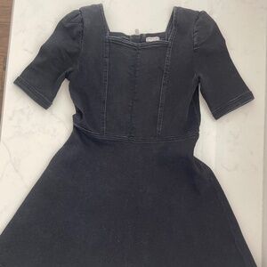 Habitual Girls Puff Sleev Knit Fit and Flare Dress